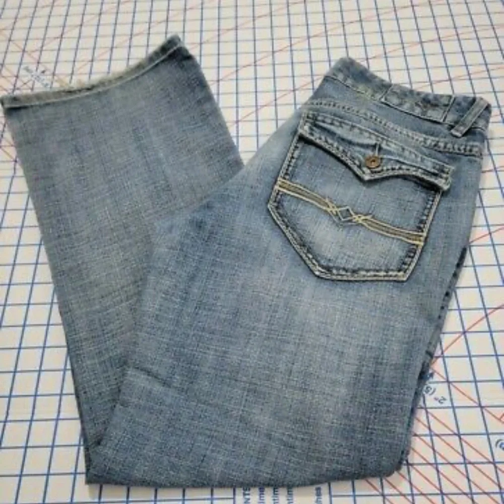 Buffalo David Bitton Men’s Denim Distressed 5 Pocket Bootcut Relaxed Fit Jeans